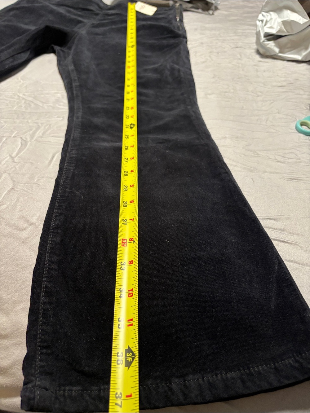 Free people Black velvet Corduroy Pants LARGE - Picture 14 of 14
